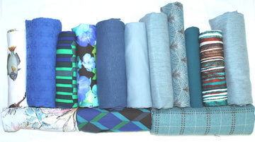 bundle, blue/aqua, 14 small cuts, 6 lbs