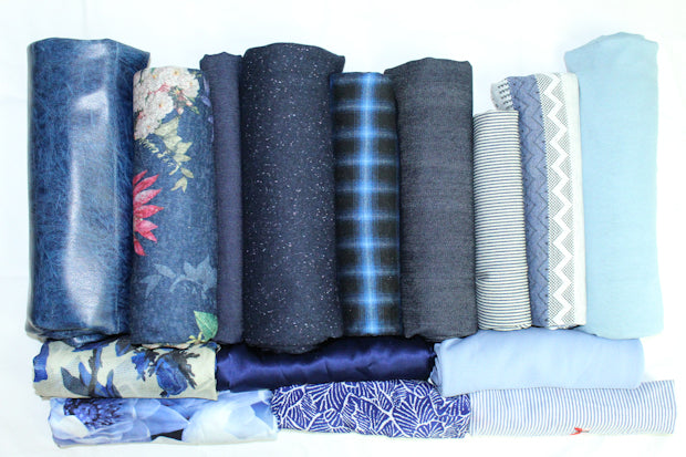 bundle, blue denim, 15 small cuts, 7 lbs