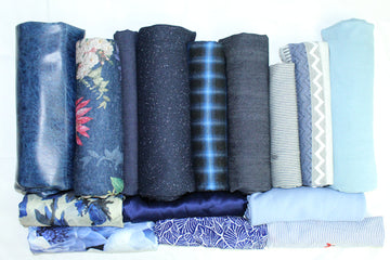bundle, blue denim, 15 small cuts, 7 lbs