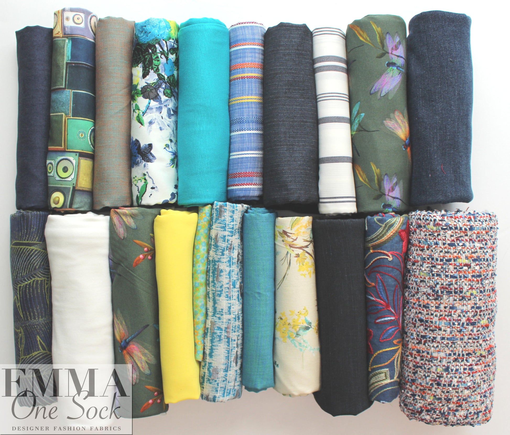 bundle, blue/turq, 21 small cuts, 8 lbs