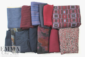 bundle, burgundy/blue, 19 small cuts, 8 lbs