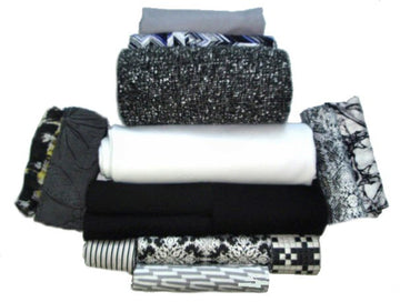 bundle, black/white, 15 small cuts, 8 lbs