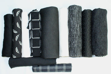 bundle, black/white, 12 small cuts, 6 lbs