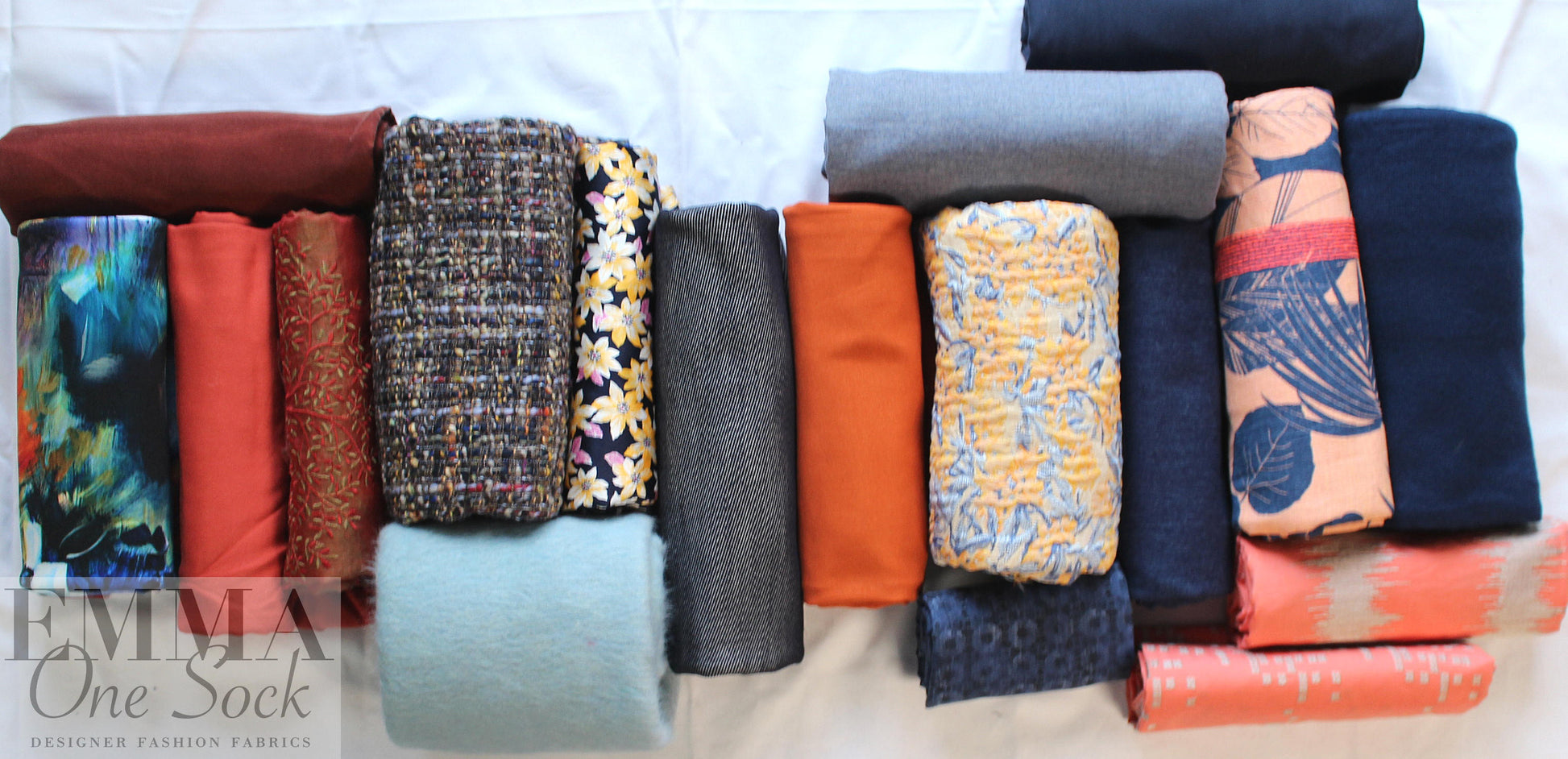 bundle, navy/melon, 18 small cuts, 7 lbs