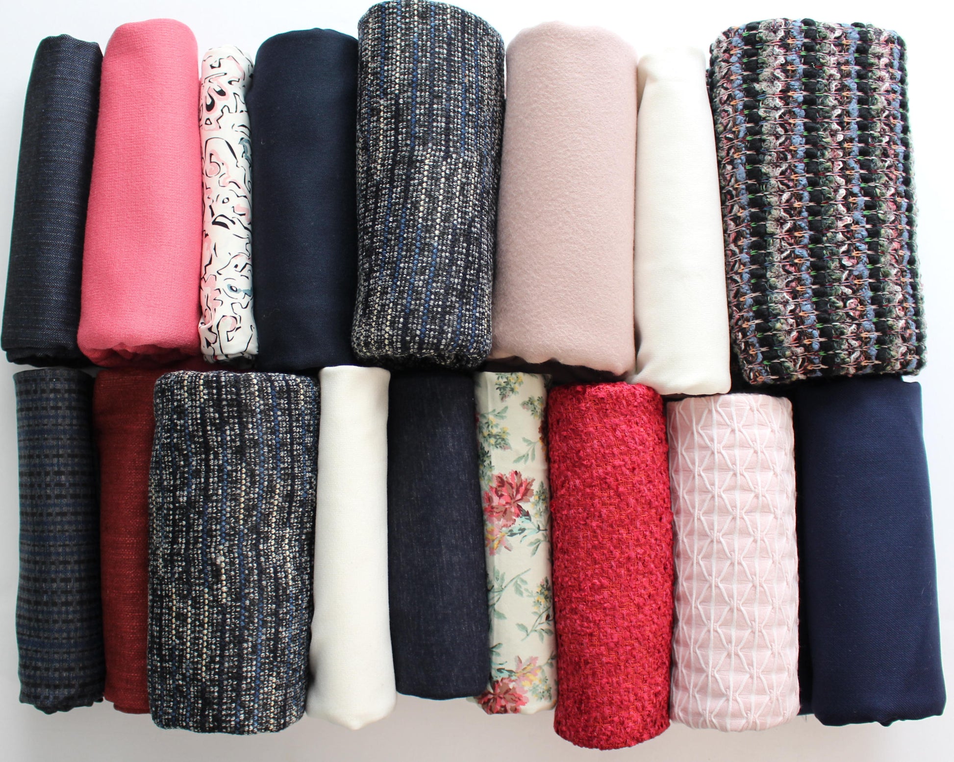 bundle, navy/pink/red, 17 small cuts, 10 lbs