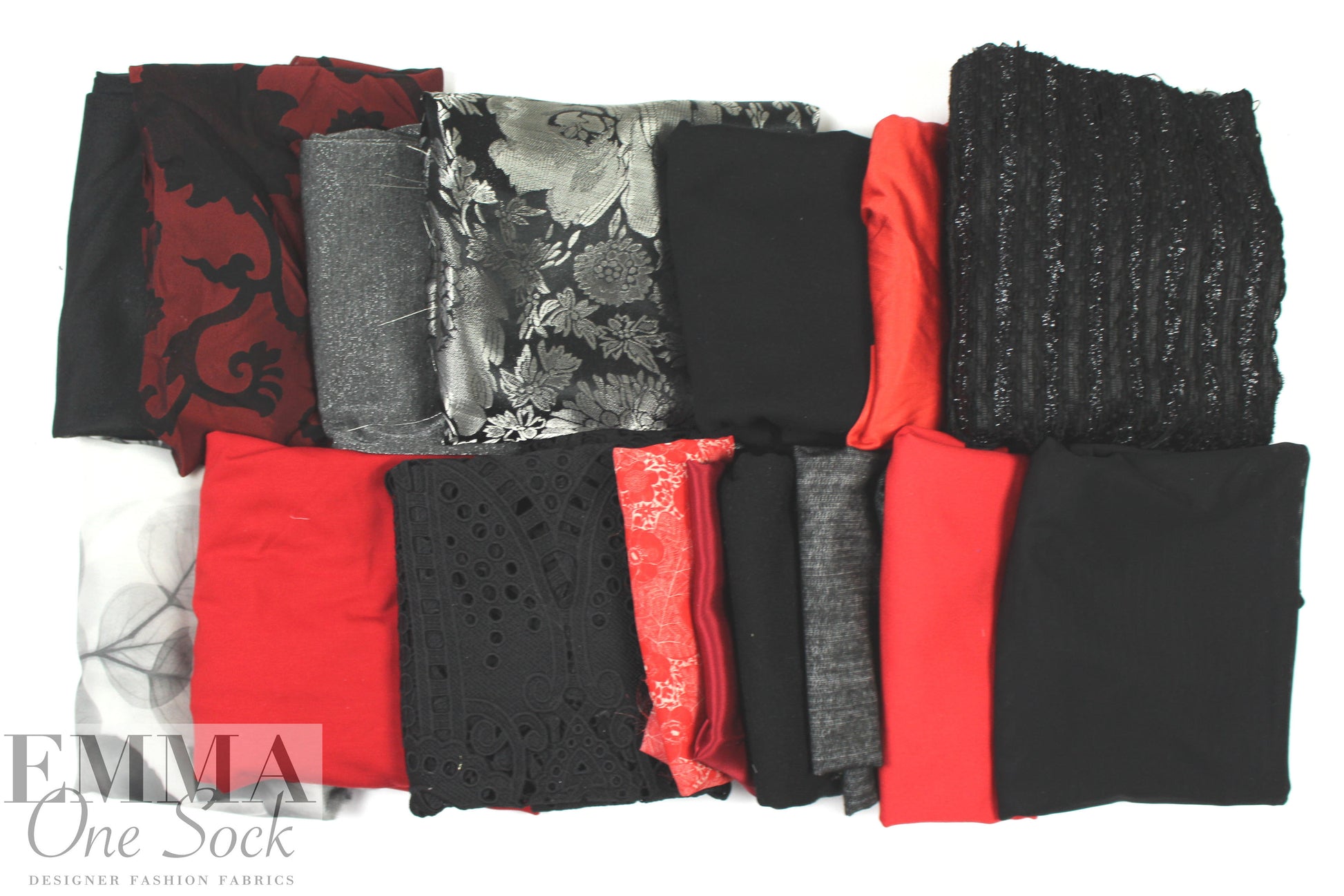 bundle, red/black/silver, 19 small cuts, 5 lbs