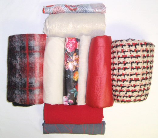 bundle, red/cream, 10 small cuts, 7 lbs