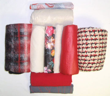 bundle, red/cream, 10 small cuts, 7 lbs