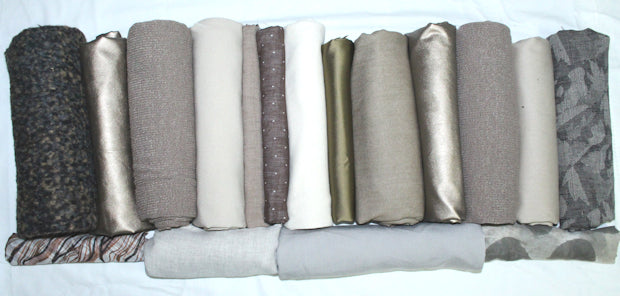 bundle, taupey gray/tan, 17 small cuts, 8 lbs