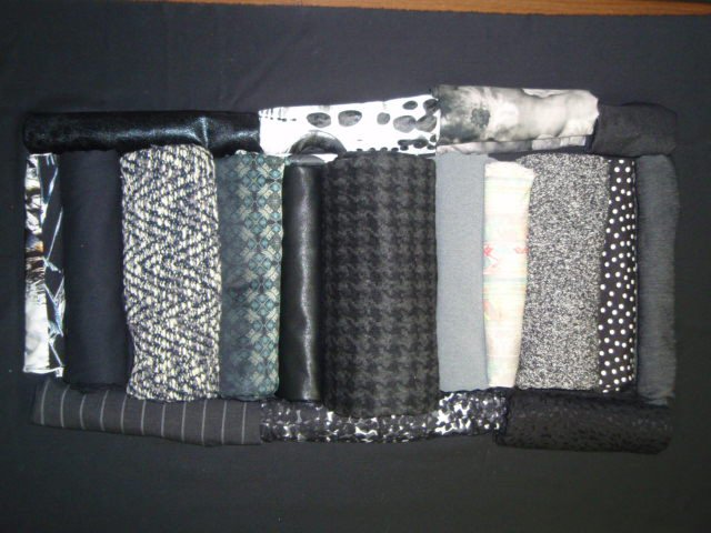 bundle, black/gray, 18 small cuts, 7 lbs