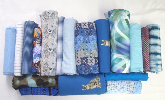 bundle, blue/aqua tones, 18 small cuts, 6 lbs