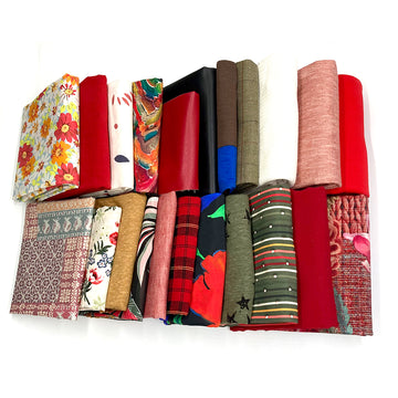 bundle, pink/red, 22 small cuts, 6.5 lbs