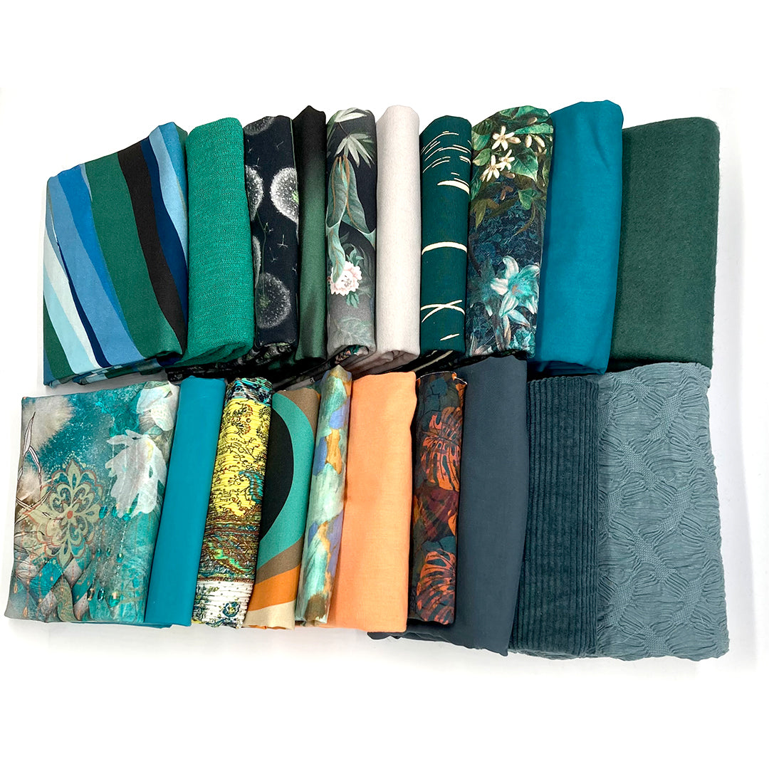 bundle, orange/blue tones, 20 small cuts, 6.5 lbs