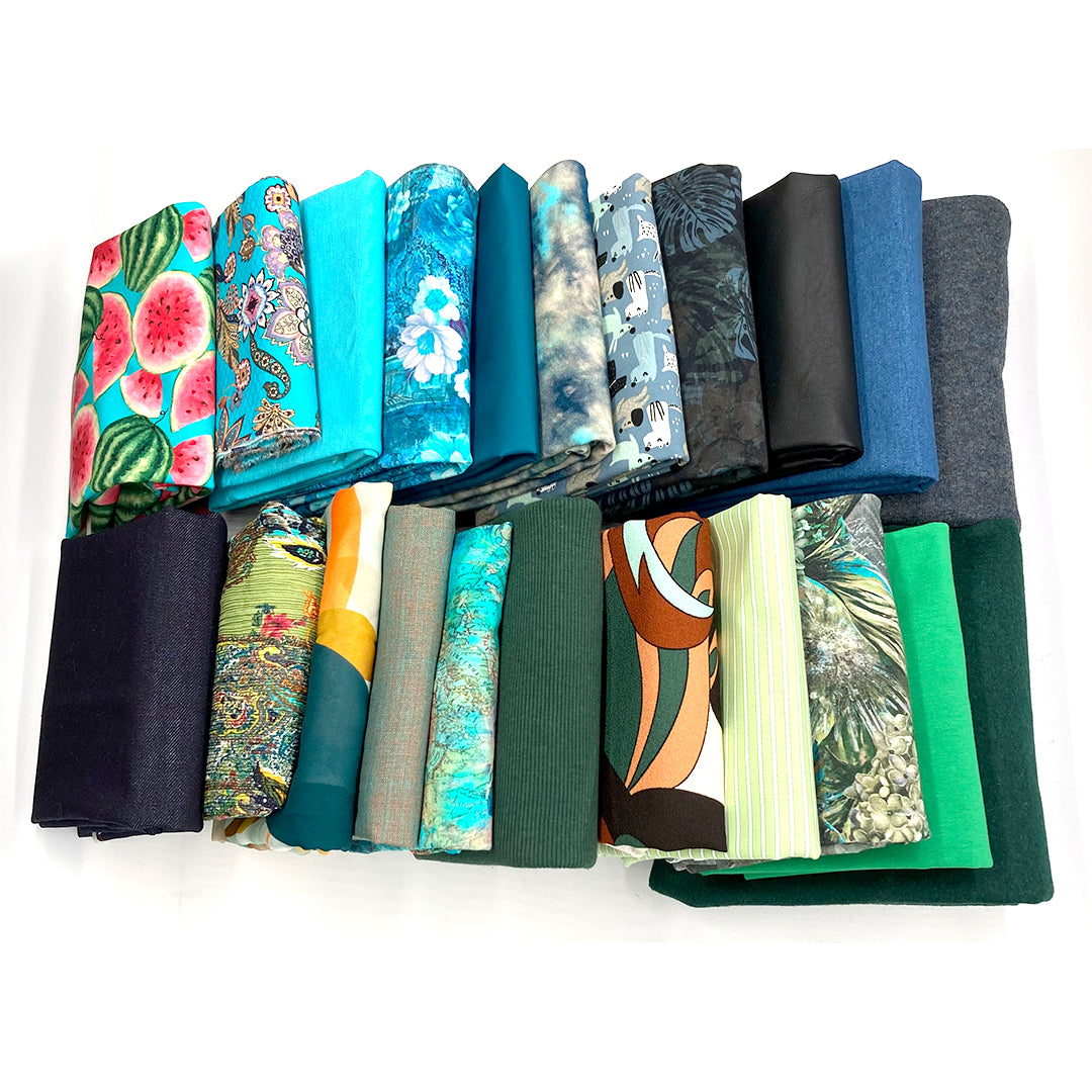 bundle, minty tones, 22 small cuts, 7 lbs
