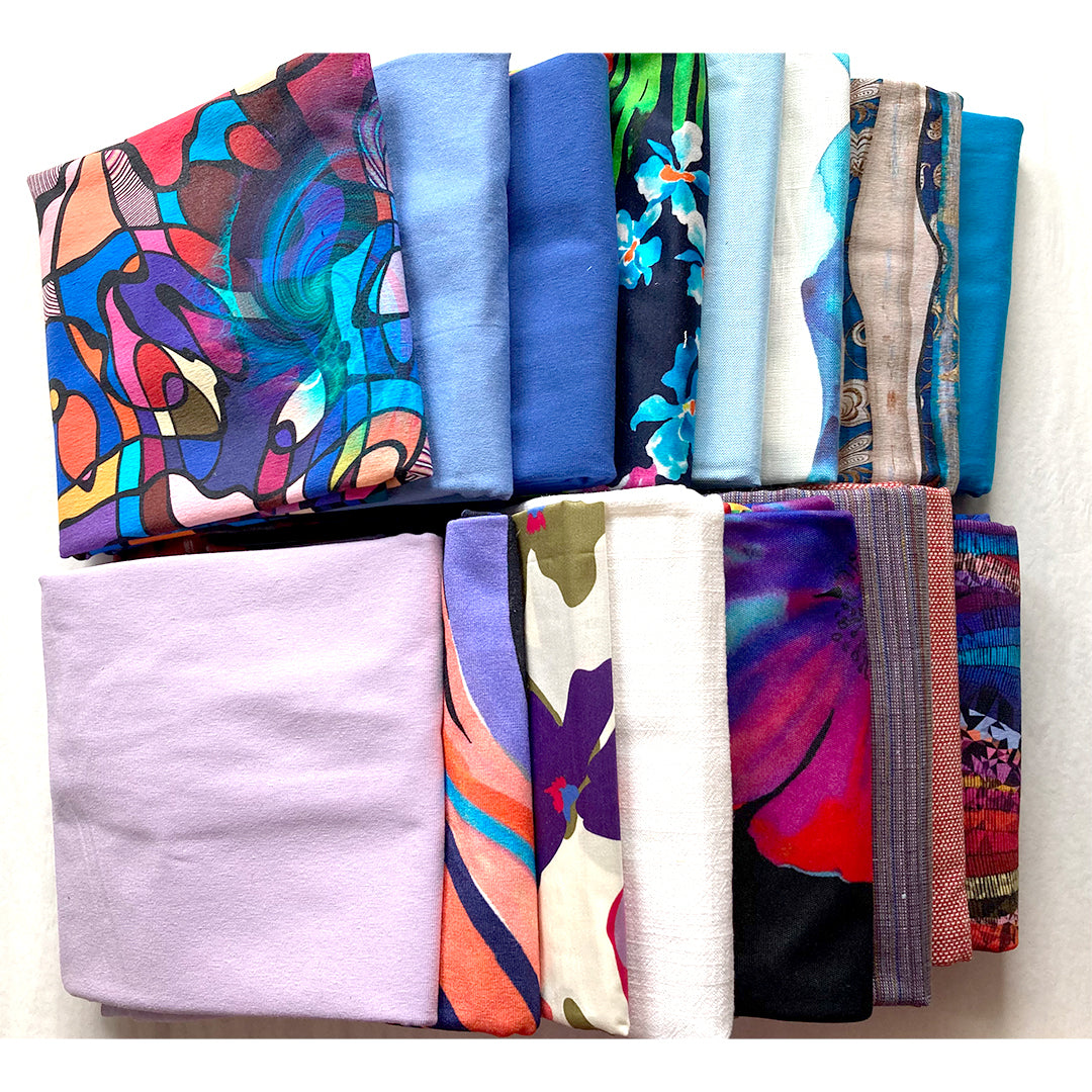 bundle, purple/red/blue, 17 small cuts, 6 lbs