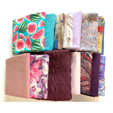 bundle, pink/purple/blue, 15 small cuts, 5 lbs