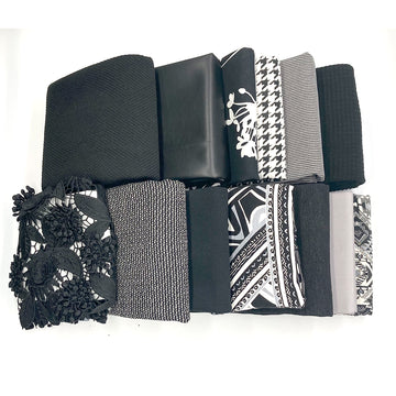 bundle, black/white/gray, 13 small cuts, 6 lbs