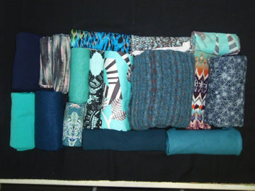 bundle, blues, 16 small cuts, 7 lbs
