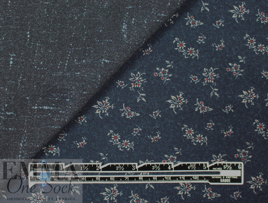 Bur6erry double-sided wool suiting - flowers and dashes 1.75 yd