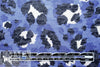 Dutch blue leopard viscose/poly burnout knit Oeko-Tex cert. .5 yds