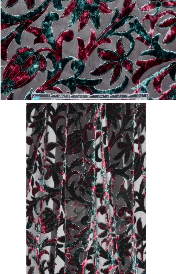 Italian holiday floral silk/rayon burnout velvet