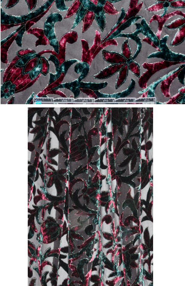 Italian holiday floral silk/rayon burnout velvet