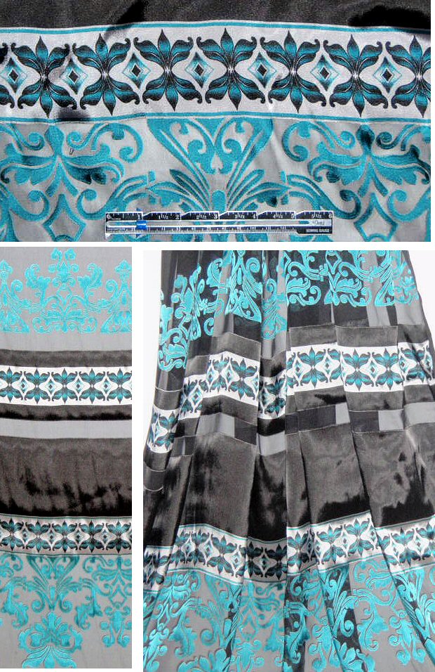 Anne K1ein scrollwork panel rayon/silk burnout 1 panel