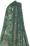 Caroline C0nstas emerald velvet rose burnout 1.625 yd