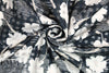 Italian cotton/silk burnout floral check - black/white