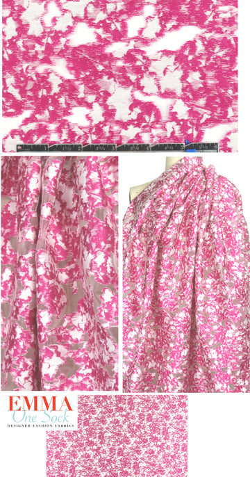 Tah@ri magenta/white mesh clip weave 1.5 yds