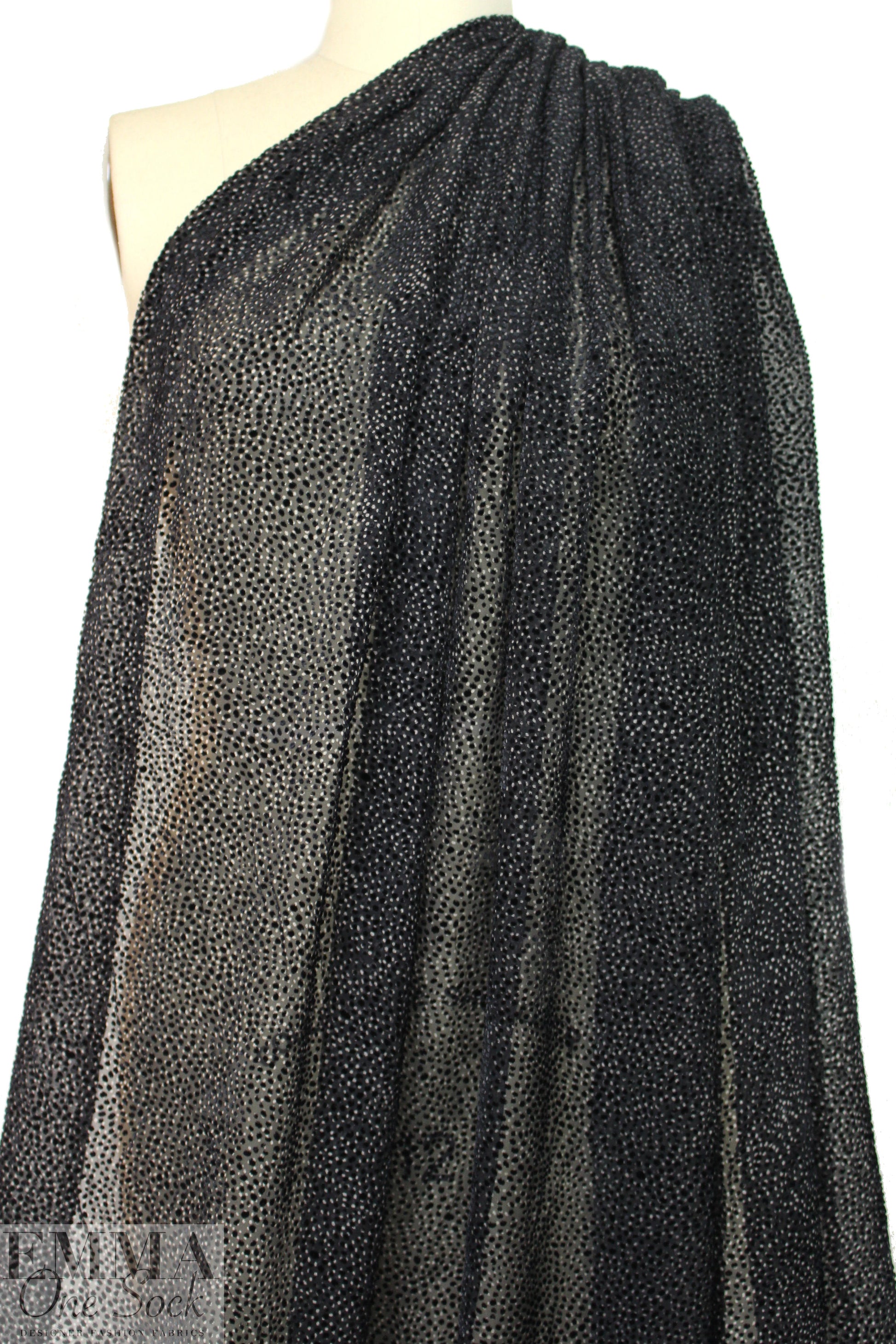 Noriso1 Ferrari silk velvet speckled burnout 1.125 yds