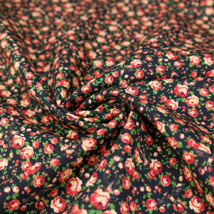 Dutch digital cotton knit 'cottage rose' Oeko-Tex cert.