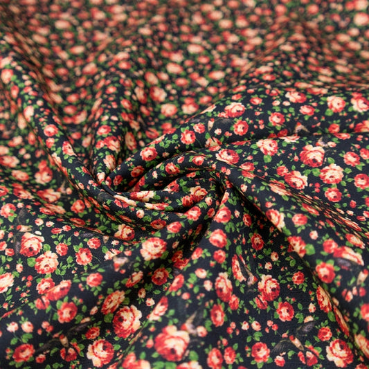 Dutch digital cotton knit 'cottage rose' Oeko-Tex cert.