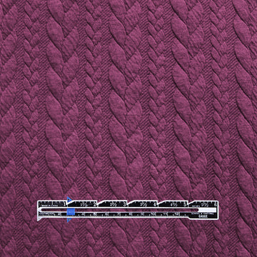 Dutch quilted cable matelasse' knit -plum .5 yds