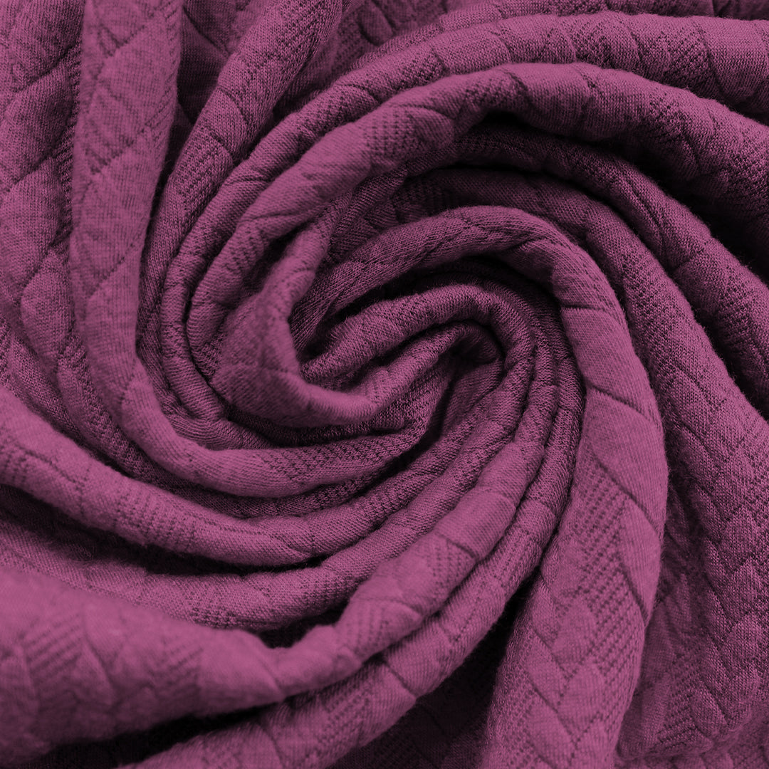 Dutch quilted cable matelasse' knit -plum .875 yds