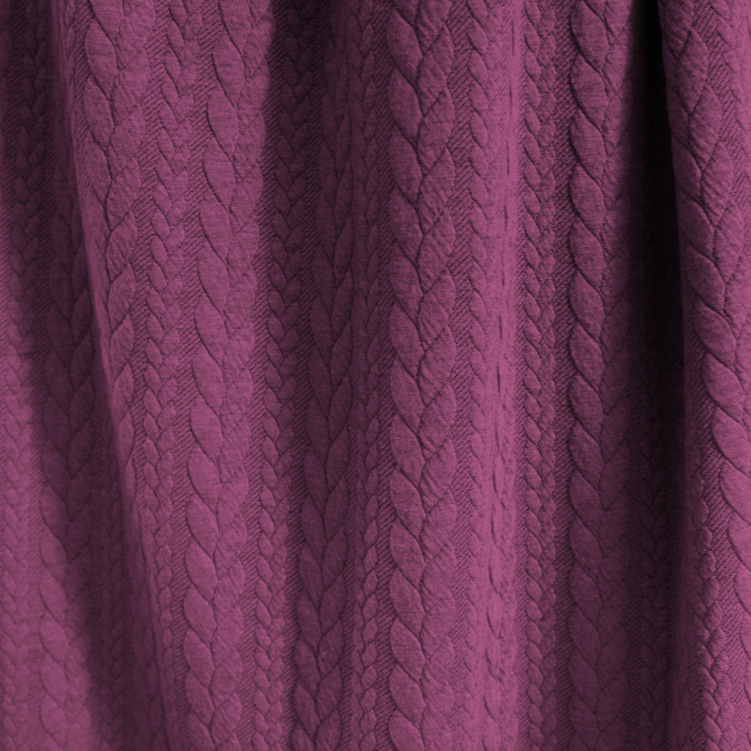 Dutch quilted cable matelasse' knit -plum .5 yds