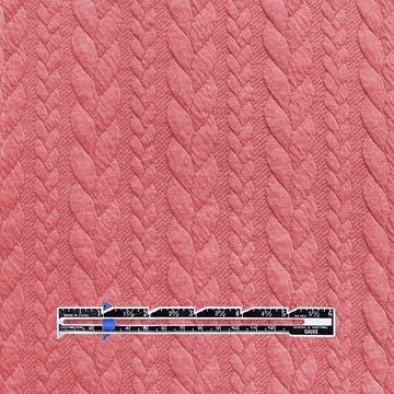 Dutch quilted cable matelasse' knit - coral rose 1.875 yds