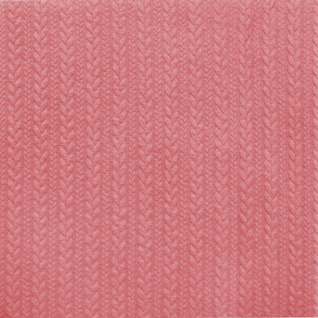 Dutch quilted cable matelasse' knit - coral rose 1.875 yds