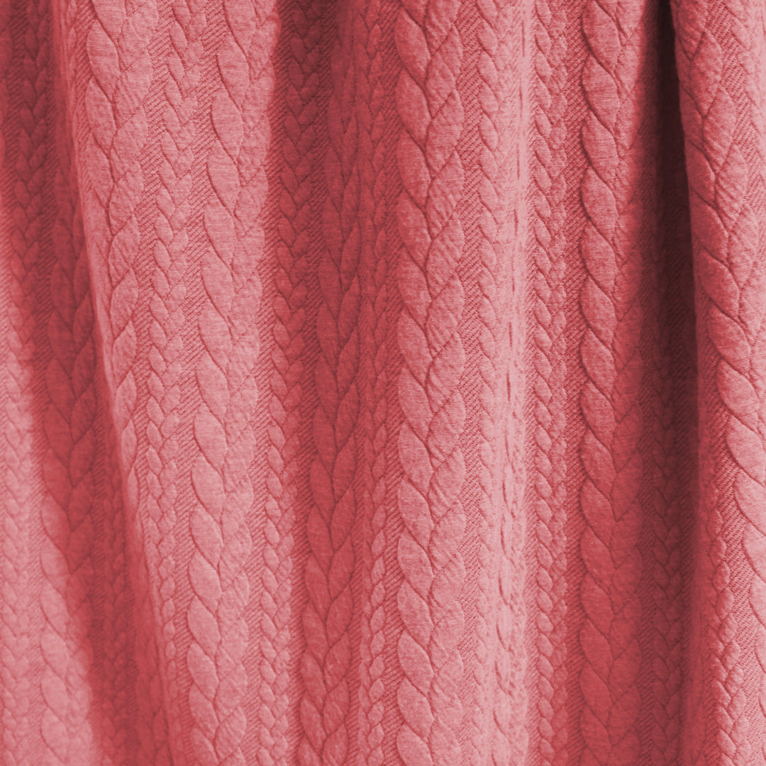 Dutch quilted cable matelasse' knit - coral rose 1.125 yds