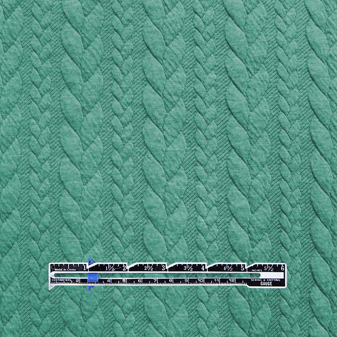 Dutch quilted cable matelasse' knit - cool jade 2 yd