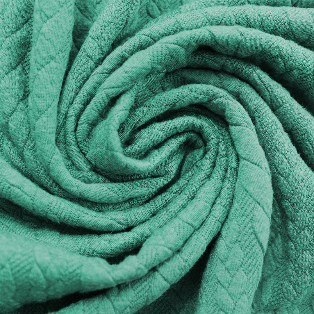 Dutch quilted cable matelasse' knit - cool jade 2 yd