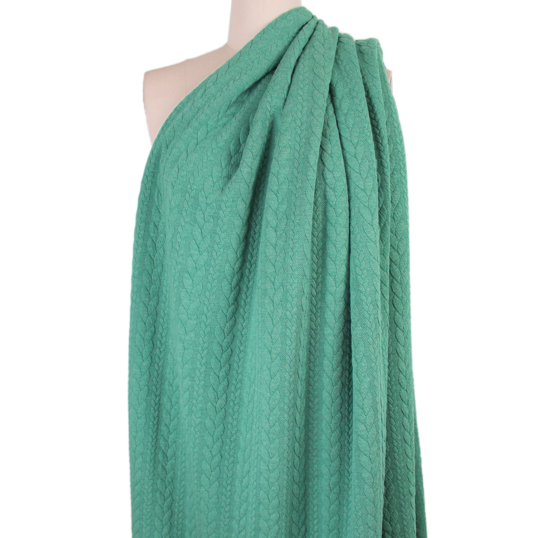 Dutch quilted cable matelasse' knit - cool jade 2 yd