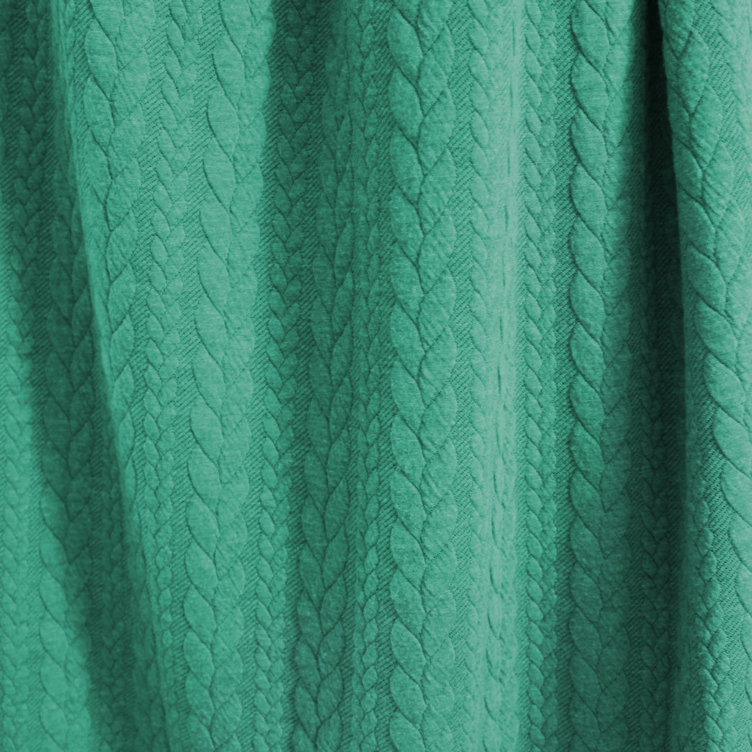 Dutch quilted cable matelasse' knit - cool jade 2 yd