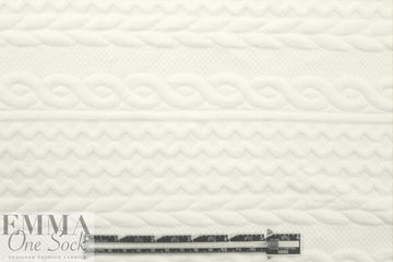 quilted cable matelasse' knit - creamy white