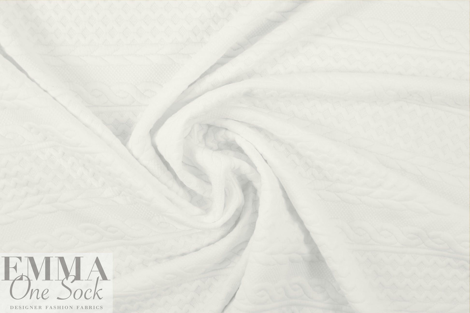 quilted cable matelasse' knit - creamy white