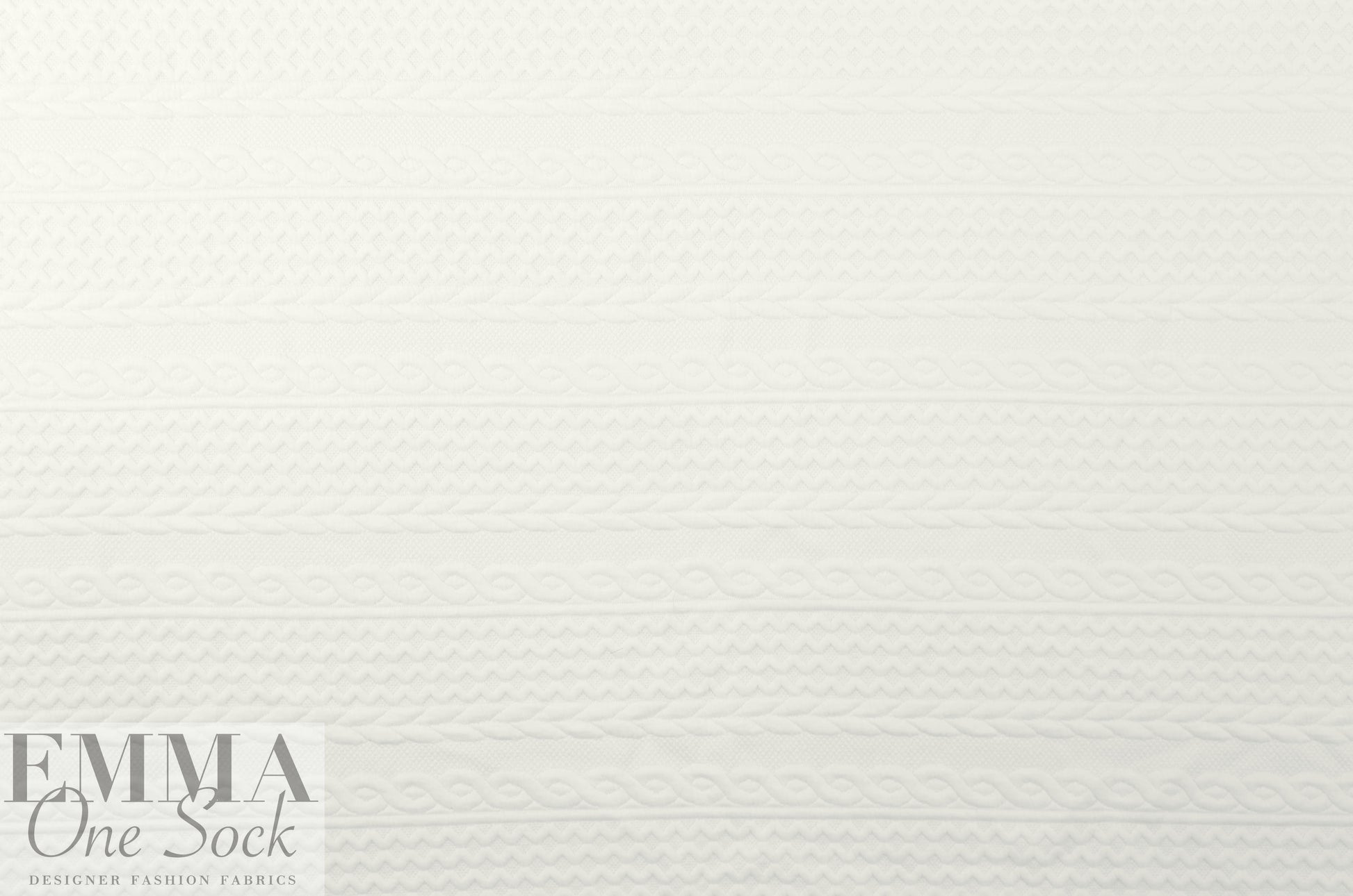 quilted cable matelasse' knit - creamy white