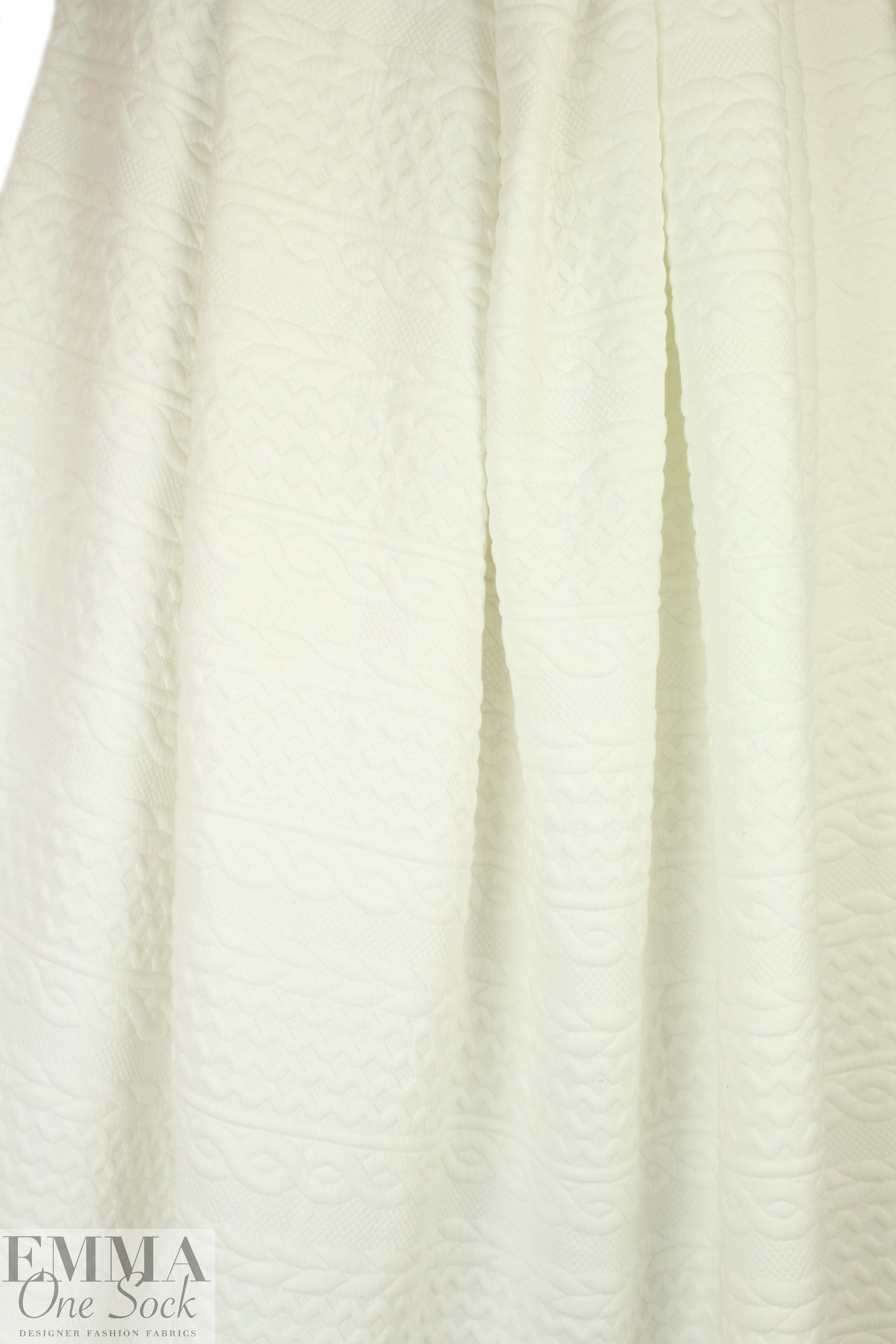 quilted cable matelasse' knit - creamy white
