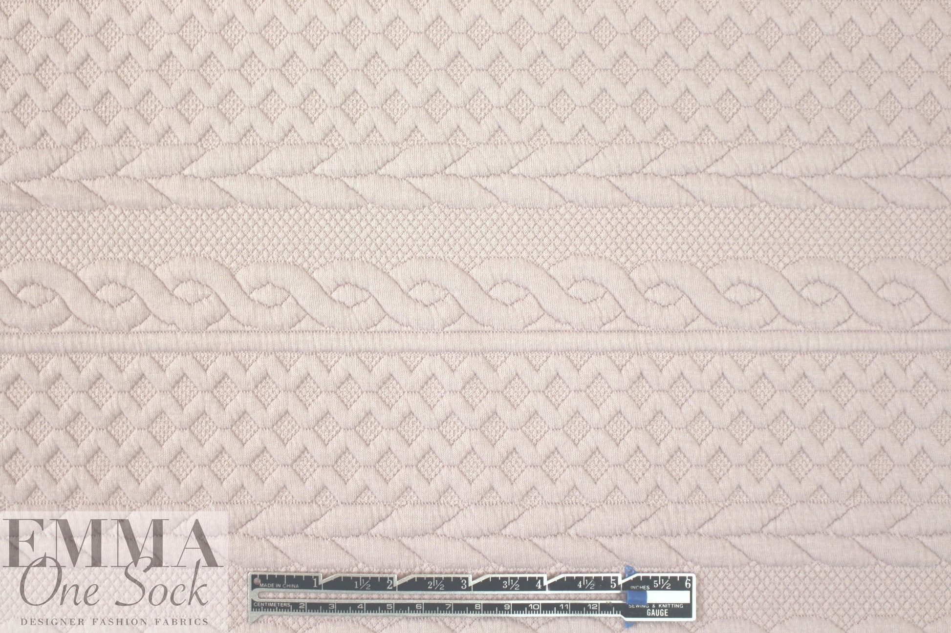 quilted cable matelasse' knit - pink blush