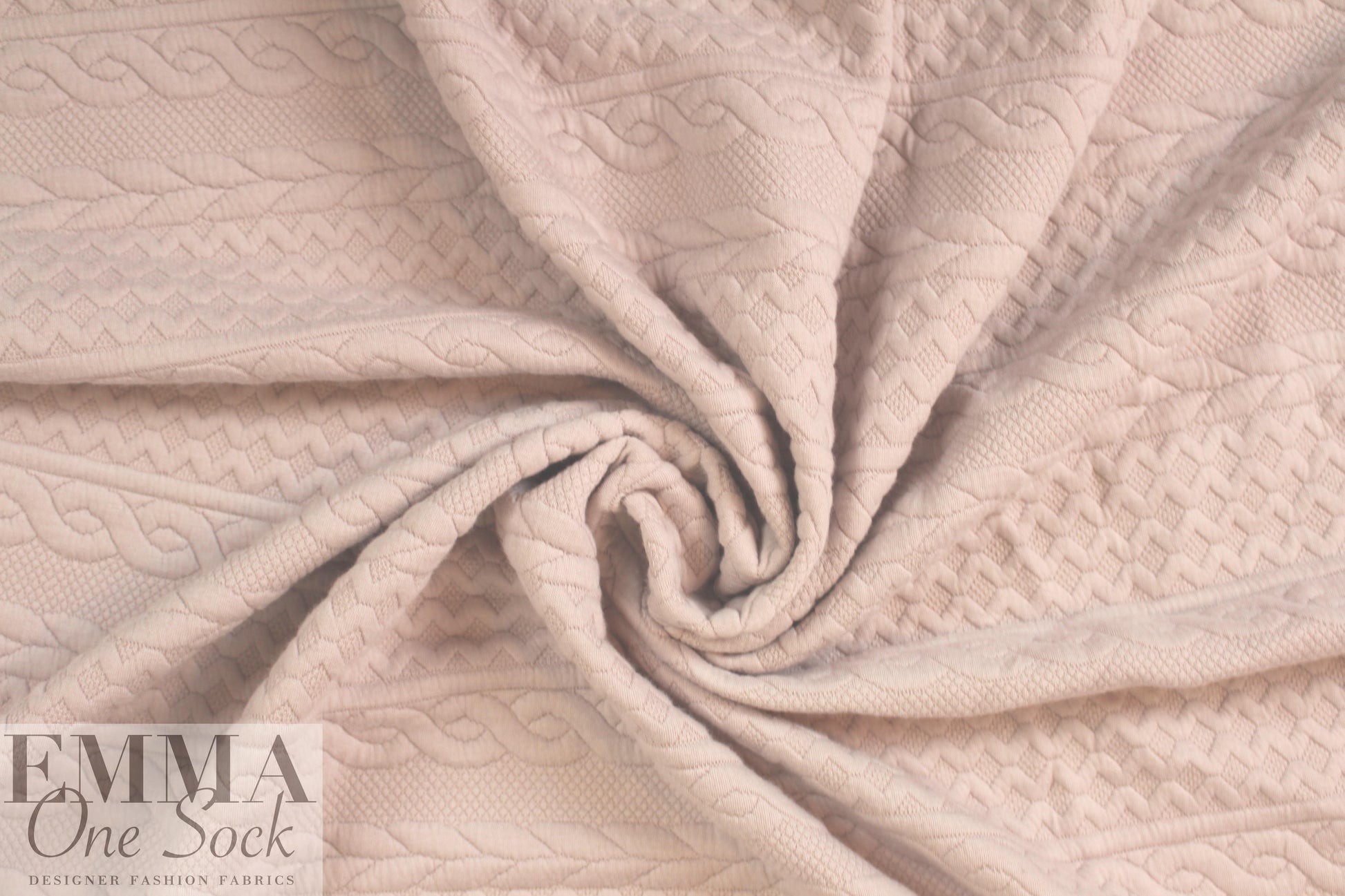 quilted cable matelasse' knit - pink blush
