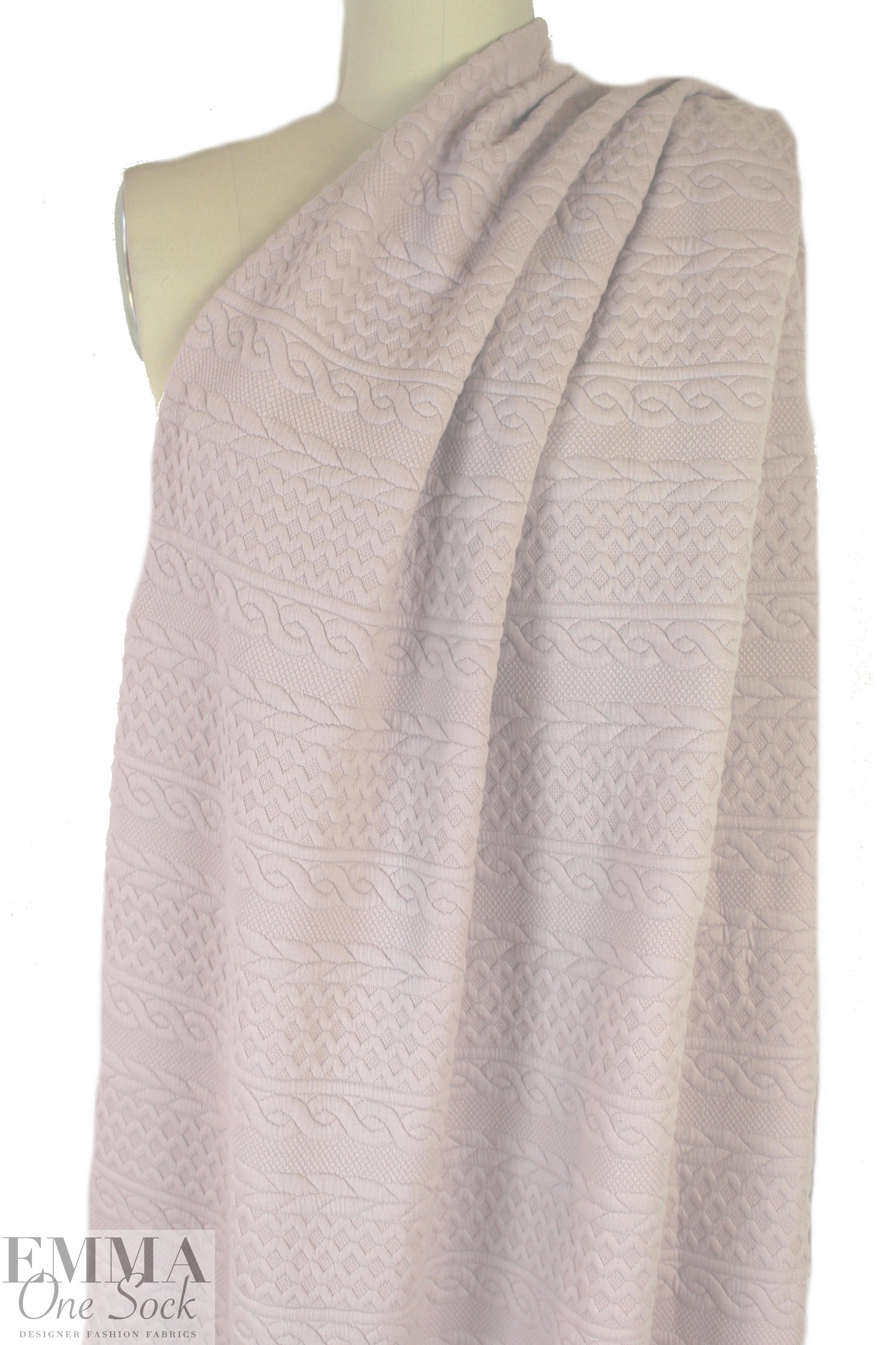 quilted cable matelasse' knit - pink blush 1.875 yd